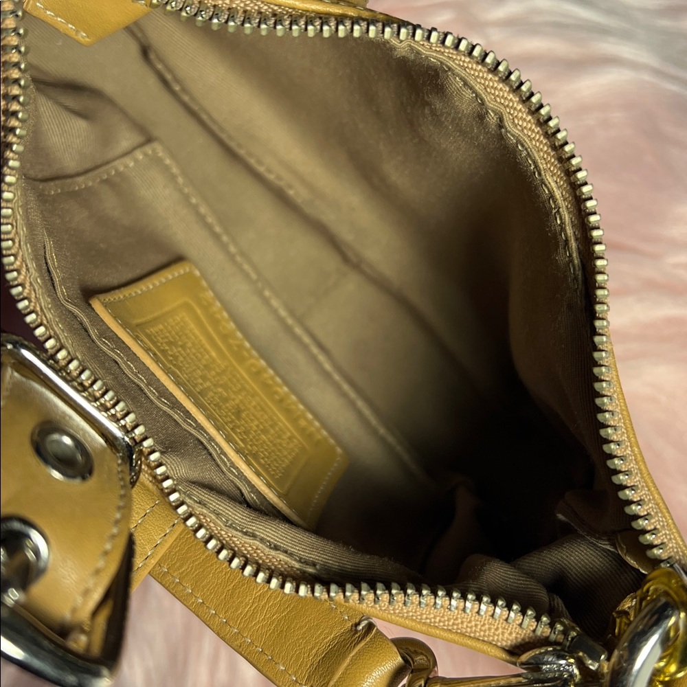 COACH Demi Baguette Leather Shoulder Bag in Tan - Y2K Mini Hobo Bag - Picture 12 of 15